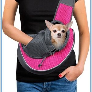 Pink and Gray Pet Sling Carrier